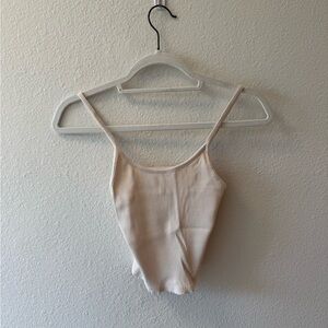 Women's Cream Ribbed Tank Top